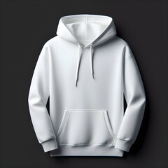 Wall Mural - white Hoodie template. front and back of hoodie in one image , increase the width size of image and show full hoodie, Hoodie sweatshirt long sleeve with clipping path