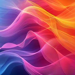 Wall Mural - Contemporary vibrant gradient backdrop featuring flowing wave patterns