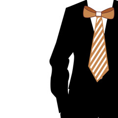 Poster - Illustration of a man weraing tie and suit for male clothing.