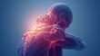 © antkevyv - male figure shoulder pain holding neck