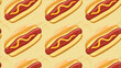 Classic Hot Dogs Cartoon Pattern