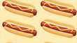 Classic Hot Dogs Cartoon Pattern