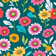 seamless floral colorful pattern background
