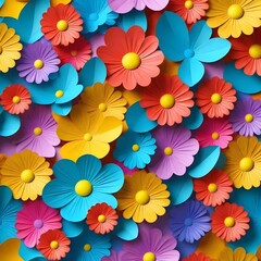 Wall Mural - seamless floral colorful pattern background
