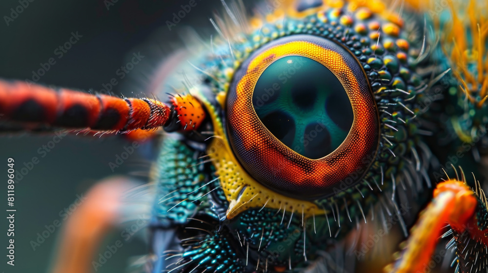 Vibrant patterns and colors of an insect's eye showcase nature's hidden ...