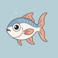 Vector illustration of a lovable Tetra for children's picture books