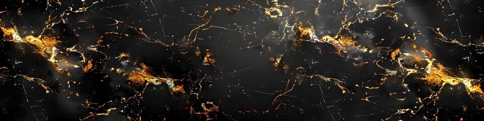 Aufkleber - Elegant Black Marble Texture with Golden Veins - Luxury Abstract Background for Graphic Design,Interiors,and Packaging