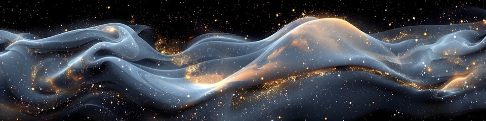 Poster - Mesmerizing Fractal Swirls of Glowing,Shimmering Molten Marble-Like Cosmic Energy