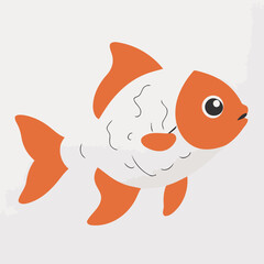 Cute Goldfish for children book vector illustration