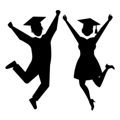 Graduated at university Silhouette high achievement vector silhouette
