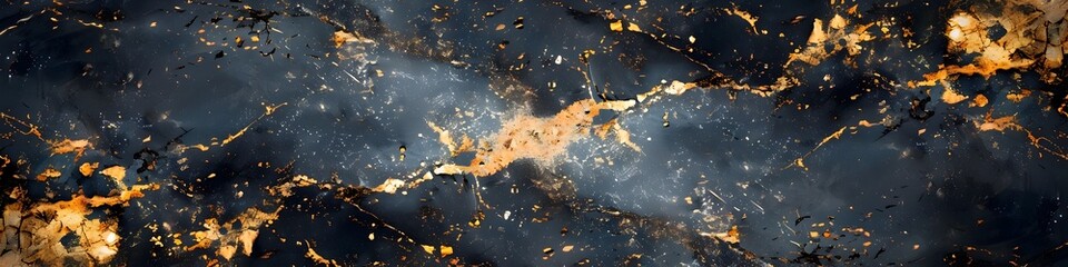 Leinwandbilder - Captivating Black Marble Texture with Golden Accents,Exquisite Luxury Background for Premium Design