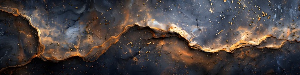 Poster - Dramatic Fractal-Like Marble Texture with Fiery,Cosmic Undertones for Premium Background or Wallpaper Design