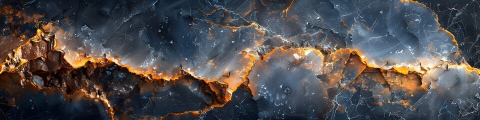 Aufkleber - Black marble texture background with golden veins and dark fractal patterns creating a dynamic,moody,and industrial-inspired design