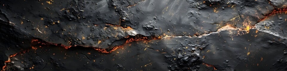 Leinwandbilder - Striking Black Marble Textured Background with Dramatic Cracked and Erosive Patterns for Premium Decor and Elegant Designs