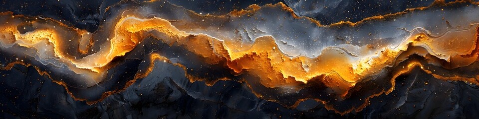 Leinwandbilder - Mesmerizing Swirls of Luminous Marble Textures in Fiery Hues