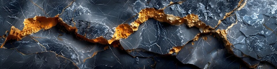 Poster - This premium black marble texture features an intricate,dramatic pattern of gray and gold veins creating a stunning,luxurious backdrop perfect for