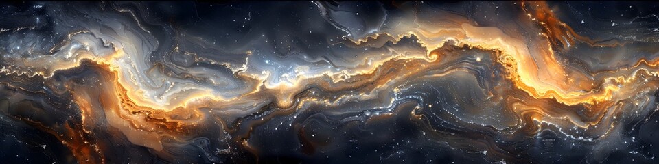 Poster - Dynamic Fiery Marble Texture Background with Dramatic Cosmic Swirls and Clouds