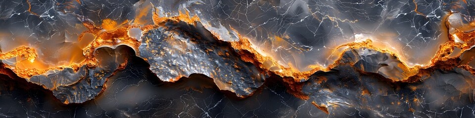 Fototapete - Fiery Molten Marble Texture Background with Explosive Chaotic Patterns and Dramatic Moody Tones