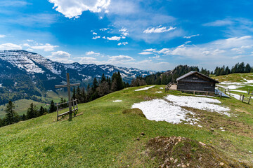 Poster - Beautiful panoramic circular hiking trail to the Denneberg at the Nagelfluhkette near Oberstaufen Steibis