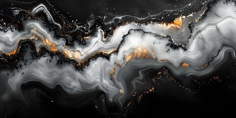 Fototapete - Mesmerizing Black Marble Abstract Textures and Patterns Showcasing Nature's Breathtaking in Monochrome Elegance