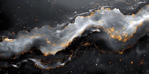 Wall Mural - Ethereal Marble Landscape - Dramatic Cosmic Storm in Monochrome Dreamscape