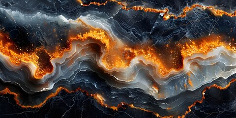 Poster - Mesmerizing Molten Marble:A Fiery Fusion of Chaos and Beauty