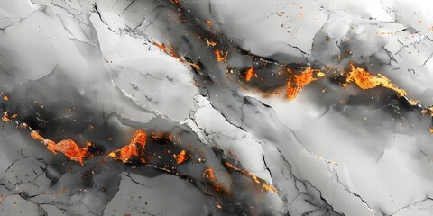 Aufkleber - Dramatic Cracked Marble Texture with Fiery Lava Eruptions and Intense Atmosphere