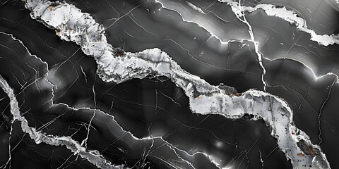 Leinwandbilder - Mesmerizing Monochrome Marble Masterpiece:Captivating Abstract Patterns and Textures