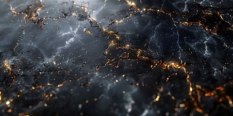 Fototapete - Mesmerizing Black Marble Textured Background with Dramatic Fractal Patterns and Elegant Chiaroscuro Lighting