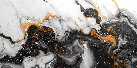 Fototapete - Captivating Marble Black and Gold Abstract Fractal Textures Elegant Sophisticated Contemporary Wallpaper Design