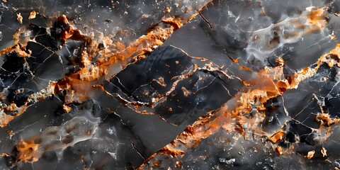 Aufkleber - Stunning Black Marble Textured Background with Dramatic Fractal Patterns and Swirling Monochrome Tones