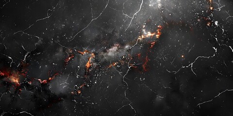 Aufkleber - Mesmerizing Black Marble Texture with Dramatic Cracks and Swirling Patterns,Elegant and Sophisticated Abstract Background for Creative Design Projects