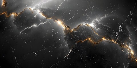 Aufkleber - The Mesmerizing Depths of Ebony Marble:An Ethereal of Texture and Light