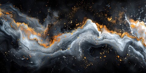 Poster - Ethereal Marble Swirls:An Awe-Inspiring Abstract Journey through the Cosmos