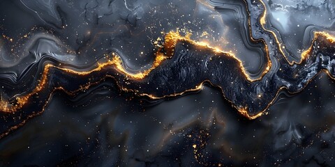 Leinwandbilder - Mesmerizing Marble Masterpiece:A Captivating Fusion of Dramatic Textures and Fiery Eruptions