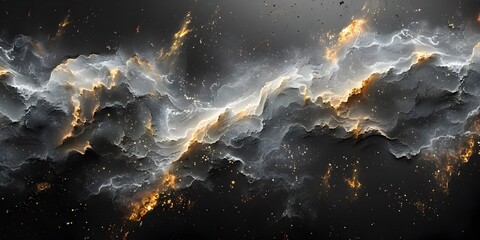 Aufkleber - Dramatic Cosmic Clouds Swirling in Fiery Skies of Mysterious Atmosphere