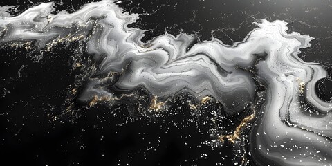 Leinwandbilder - Mesmerizing Marble Flow:Captivating Black and White Swirl Backdrop for Luxury Branding and Creative Design Projects