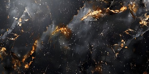 Leinwandbilder - Dramatic and Luxurious Black Marble Textured Background with Grungy,Cracked,and Swirling Pattern