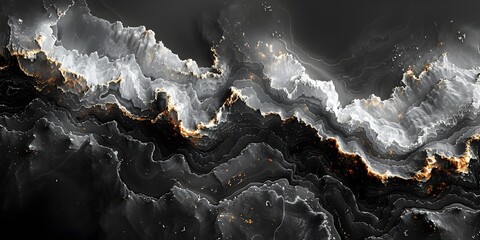 Aufkleber - Magnificent Monochrome Marble Masterpiece:A Captivating Interplay of Light and Shadow