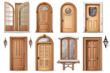 Set of home door components for isolated opening and closing. Generative Ai