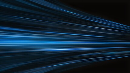 Wall Mural - abstract blue light streaks on black background. modern digital art. perfect for tech design. futuri