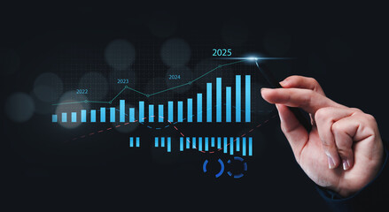 Wall Mural - business 2025 analytics tools charts and graphs with statistics to analyze business potential and fo
