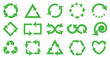 Green arrow collection. Set of green and black recycle arrows. Eco recycling arrows icon. Vector illustration