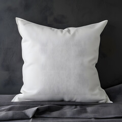 Wall Mural - White pillow mockup isolated on grey background