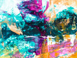 Abstract colorful original creative painting. Hand-drawn, impressionism style, color texture, brush strokes of paint, art background.