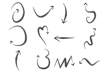  Double Arrow Direction Shape Curved Line Pictogram Symbol Visual Illustration Set