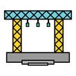 Stage scene constructions icon, web frame podium sign, show design vector illustration
