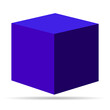 Isometric cube design, web modern concept shadow icon, geometric shape vector illustration