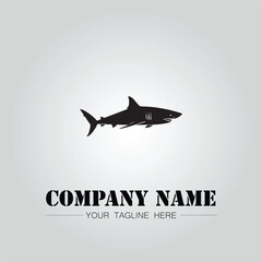 Wall Mural - Shark silhouette illustration design for company logo vector image on the white background