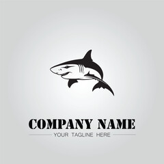 Wall Mural - Shark silhouette illustration design for company logo vector image on the white background